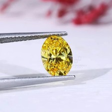 3 Ct Oval Cut Natural Yellow Color Lab Grown CVD Diamond VVS1 Clarity Certified picture