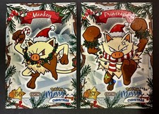 MANKEY X PRIMEAPE LOT - POKEMON KANTO COLLECTOONS LIMITED CHRISTMAS HOLO picture