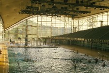 c1970's Ektachrome 35mm Slide Olympiaschwimmhalle Munich Germany Swimming Pool picture