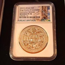 2023 Great Britain £5 Silver King Charles III Coronation Commemorative NGC RPF70 picture