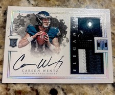 2016 Panini Impeccable Carson Wentz Helmet 3 color Patch True RPA /15 SSP 🔥 picture