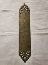Vintage Ornate Hand Hammered Brass Door Push Plate picture