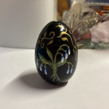 Vintage Hand Painted Folk Art Wooden Egg Signed picture