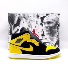 *NEW* Men NIKE Air Jordan 1 Mid SE 'New Love' BLACK / YELLOW (HJ6654 071) 👍 picture
