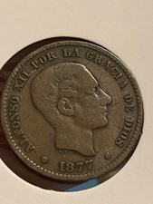 SPAIN - 5 Centimos 1877 OM - KM# 674 - Spanish King Alfonso XII Five picture