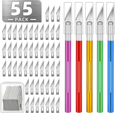 55 Pack Exacto Knife, Hobby Knife Set with 5 Craft Knives and 50 Precision picture