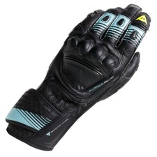 DAINESE FIERO METAL LEATHER MOTORCYCLE RACING GLOVES BLACK WATER FLUO YELLOW picture