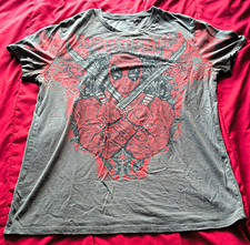 Men's Marvel Deadpool Gray Graphic Print Cotton Crew Neck T-Shirt Size S picture