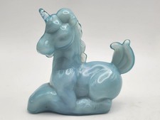 Vintage Boyd Little Lucky The Unicorn Alpine Blue Glass Retired Figurine picture