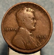 1913-D Lincoln Wheat Cent / Penny 1c  G/VG   X-320 picture