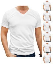 Brooklyn Vertical Mens 6-Pack V Neck Undershirts Short Sleeve Cotton Round Neck picture