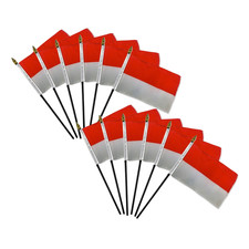 1 Dozen Monaco 4x6in Mini Handheld Country Stick Flags for Parades, Classrooms picture