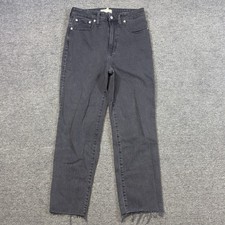 Madewell Women’s The Curvy Perfect Vintage Straight Jeans Size 29 Charcoal Raw picture