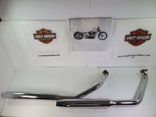 Vintage Chrome Motorcycle Dual Exhaust Pipe Muffler Set 1.75in Unknown Fitment picture