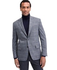 Michael Kors Mens Classic fit Sport Coat Blazer 44 L Grey Blue Plaid picture