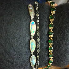 Vintage Costume Jewelry Estate Lot – Set of 3 Stackable Bracelets (All 7 Inches) picture