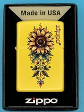 Sunflower Yellow Matte Zippo Lighter NEW picture