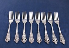 GODINGER silver-plate BAROQUE, 8 salad/dessert forks, Shiny & bright LotAa1 picture