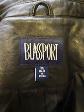 Vintage Blassport Black 100% Leather Motorcycle Jacket Full Zip Lined- Medium picture