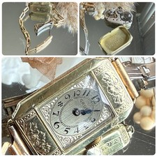 1930’s Ladies Art Deco  Gruen Watch~Matching Linked Band~Runs picture