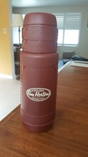 VINTAGE TIM HORTONS ONE LITRE THERMOS WITH TWO DRINKING CUPS picture