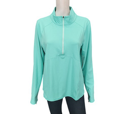 Isabella Womens Aqua Long Sleeves Active Athletic Half Zip Top Size X-Large picture