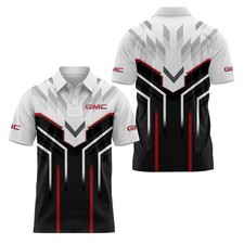Custom Name GMC Racing Black White Logo Men's Shirt Size S-5XL picture