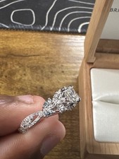 Natural Diamond Ring Princess Cut 1.0 Carat, Marquise on band, 7.5 band Size picture