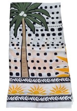 Loft Palm Silk Square Scarf in Whisper White Green Yellow Multi 42