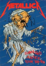 8x10 Print Metallica Rare Signed by Hetfield Ulrich Hammett Newsted 1988 Tour #M picture