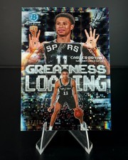 2025-26 Bowman Chrome RC Carter Bryant Greatness Loading Black Geo /10 Spurs SP picture