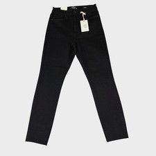 L.T.J LTJ 25 Black Skinny Jeans Amore High Rise Raw Hem Stretch Grunge Goth NWT picture