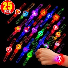 25 Pcs Bulk LED Light Up Bracelets Assorted Flashing Party Favors Glow Toys picture