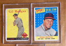 TOPPS VTG HOF LOT 1958 Stan MUSIAL #476 Gil HODGES #162 MLB Baseball Cards picture