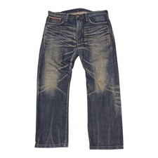 EDWIN 505ZX Selvedge Denim Jeans Size 33 Mens Cinch Back Used From Japan picture