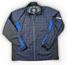 FootJoy DryJoys Rain HydroLite Jacket Men's Large Plaid Golf Windbreaker picture