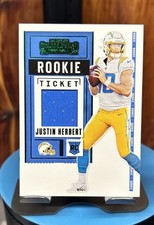 2020 Panini Contenders - Rookie Ticket Swatches Justin Herbert #RSV-JHE (MEM, RC picture