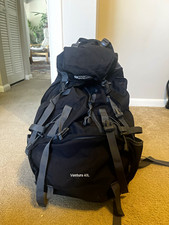 Mountain Warehouse Ventura 40L Hiking Backpack Black/Gray Hip Belt Rain Cover picture