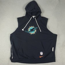 Nike Miami Dolphins On Field Sleeveless Hoodie Mens Dri Fit Team Issued picture
