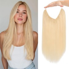 Charites Halo Hair Extensions Real Human Hair Invisible Straight Wire picture