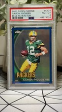 2010 Topps Chrome Aaron Rodgers Blue Refractor /199 #C124 Packers PSA 8 Pop 3 picture