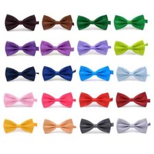 Bowtie Mens Adjustable Formal Wedding Party Necktie Bow Tie Solid Color Tuxedo picture