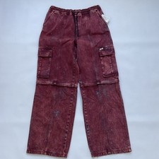 Guess Men’s Originals Relaxed Straight Leg Jeans Removable Legs In Red Size M picture
