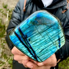 1.9LB Natural Gorgeous Labradorite Quartz Crystal Stone Specimen Healing picture