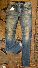 NWT Balmain Paris Men's Moto Biker jeans SIZE 28/29 WAIST. RETAIL $855 picture