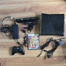 Xbox 360 S Slim Console Bundle Black Controller Kinect 250 GB Clean Tested picture