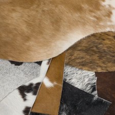 Hair On Cowhide Scrap 1 lb Bag Brown Black Off White Craft Remnants picture