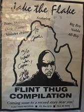 Jake The Flake Signed Promo Poster Flint Thugs ICP  picture