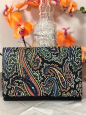 NWT DIANE VON FURSTENBERG DVF Barton Black Large Flap Clutch $268 picture