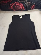 ☆NWT Talbots~ Black,%70 Cotton,Round Neck Tank Size PetiteM [Originally $59] picture